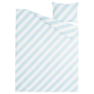IKEA SLÖJSILJA Nwt Duvet cover and pillowcase(s), light blue/white/stripe twin